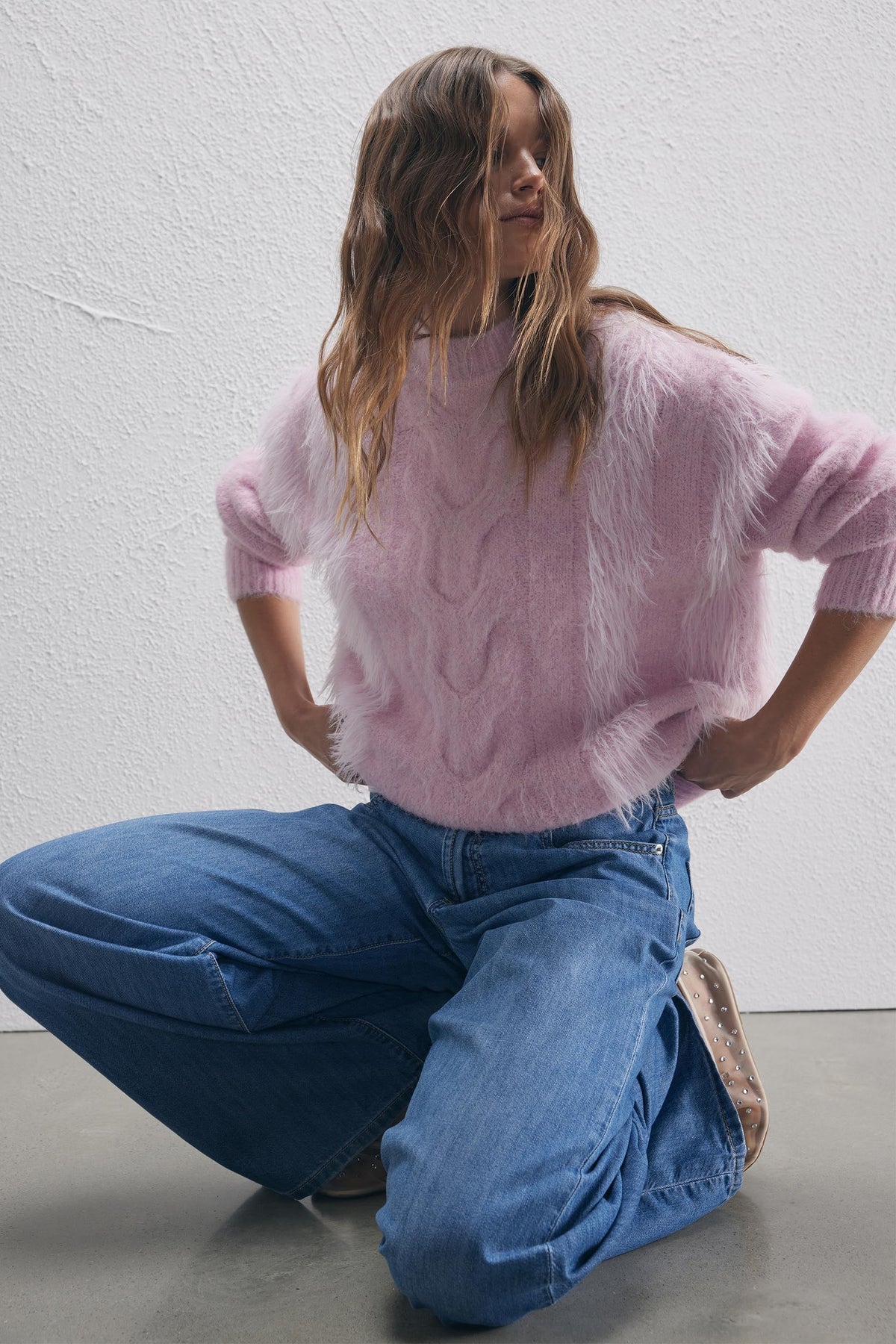 [TEST] Grace Fluffy Cable Knit Jumper
