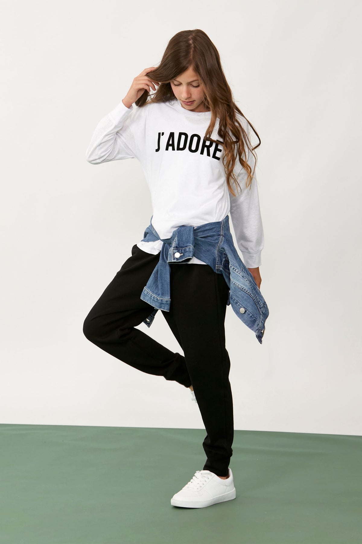 [TEST] Girls Long Sleeve Text Tee