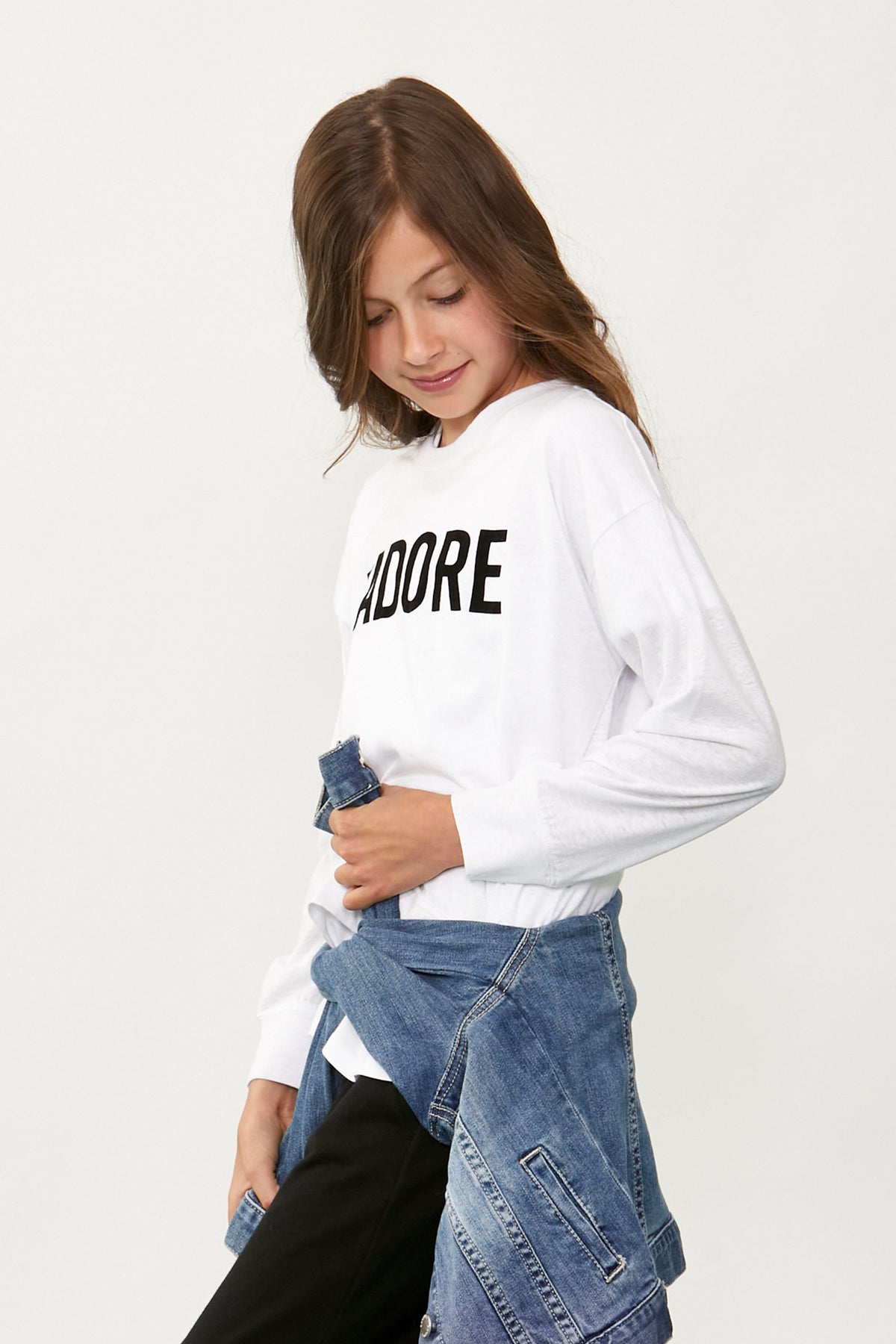 [TEST] Girls Long Sleeve Text Tee