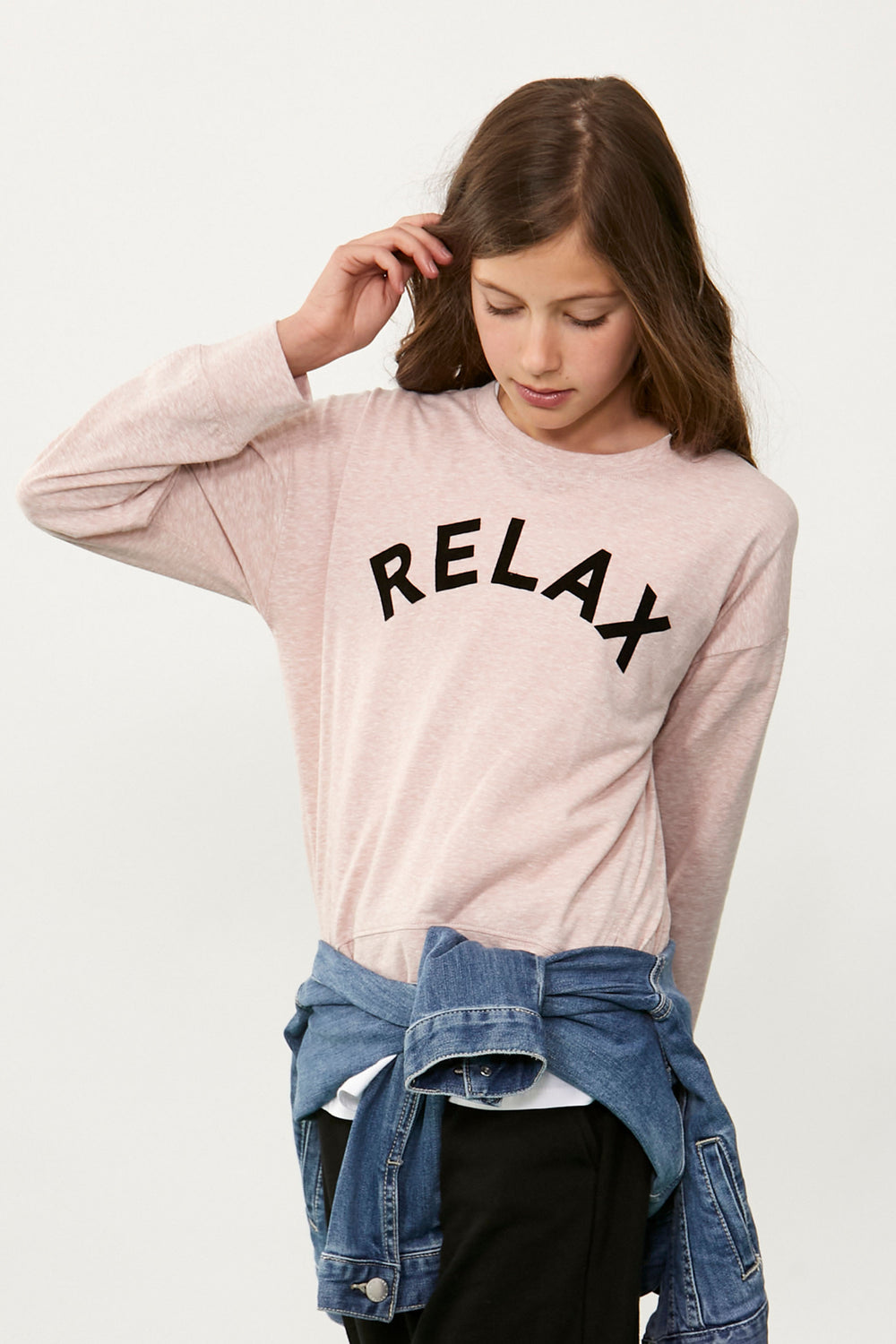 [TEST] Girls Long Sleeve Text Tee