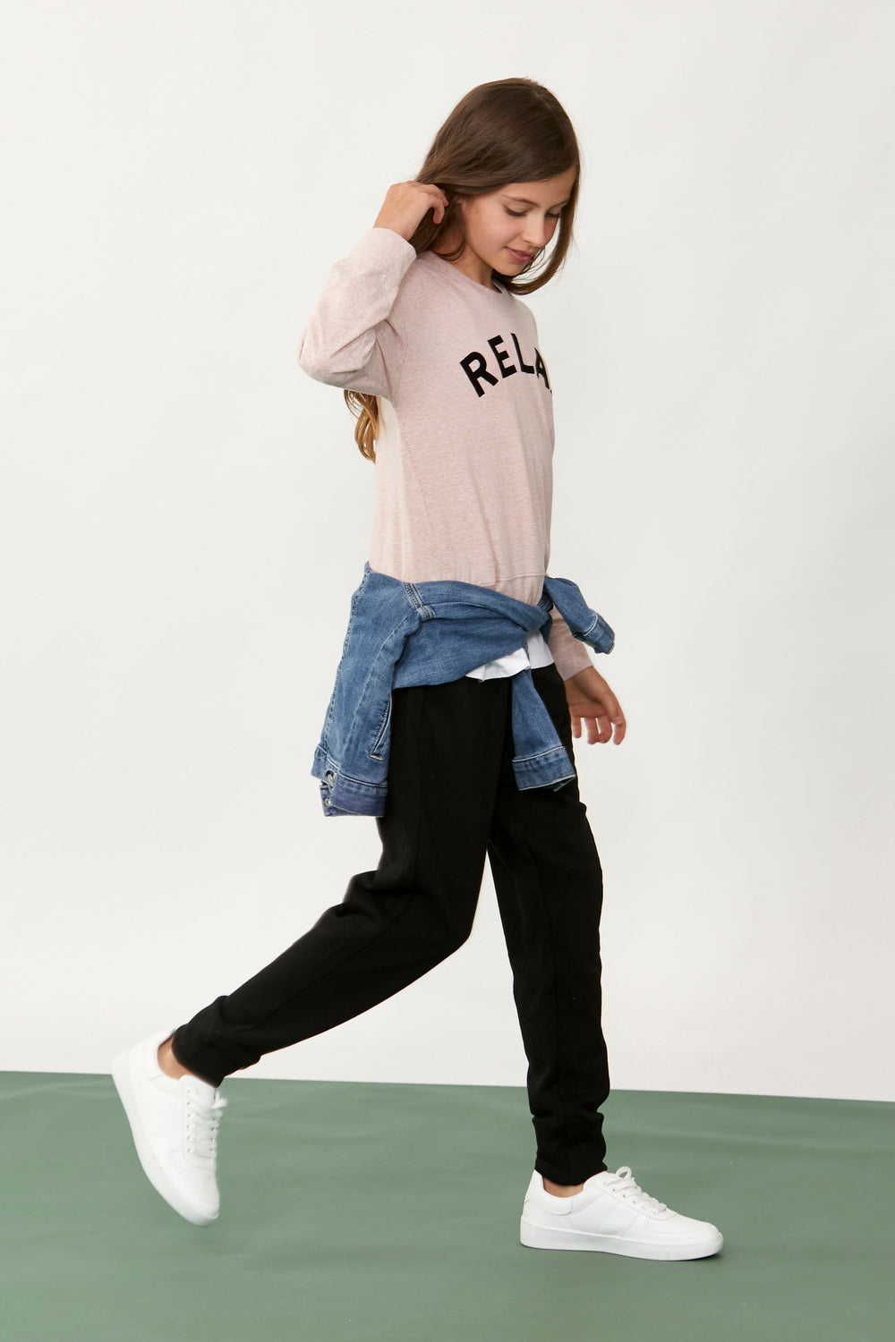 [TEST] Girls Long Sleeve Text Tee