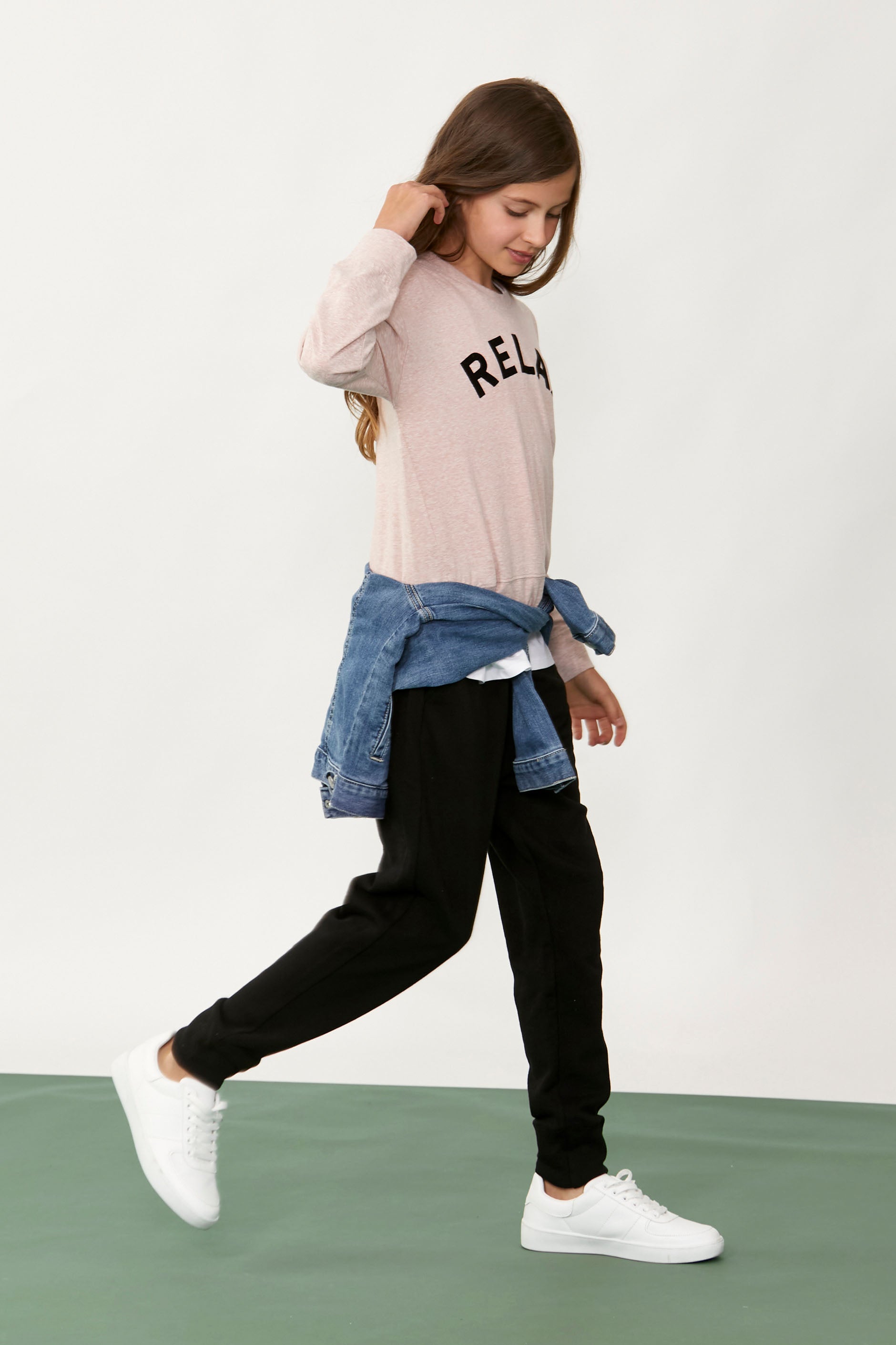 [TEST] Girls Long Sleeve Text Tee