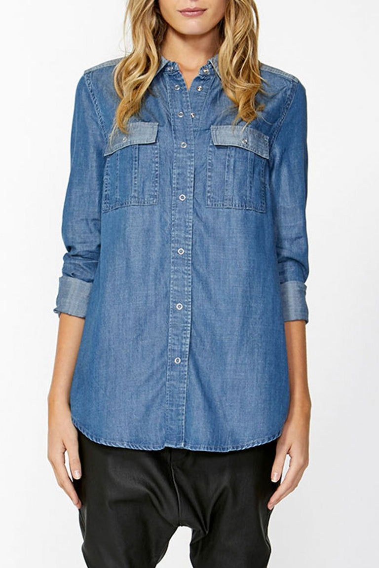 [TEST] Zoey Two Tone Chambray Shirt