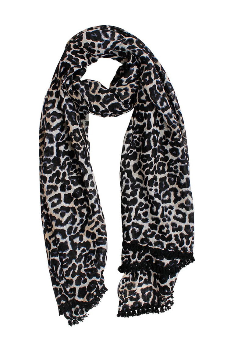 [TEST] Leopard Print Tassel Scarf