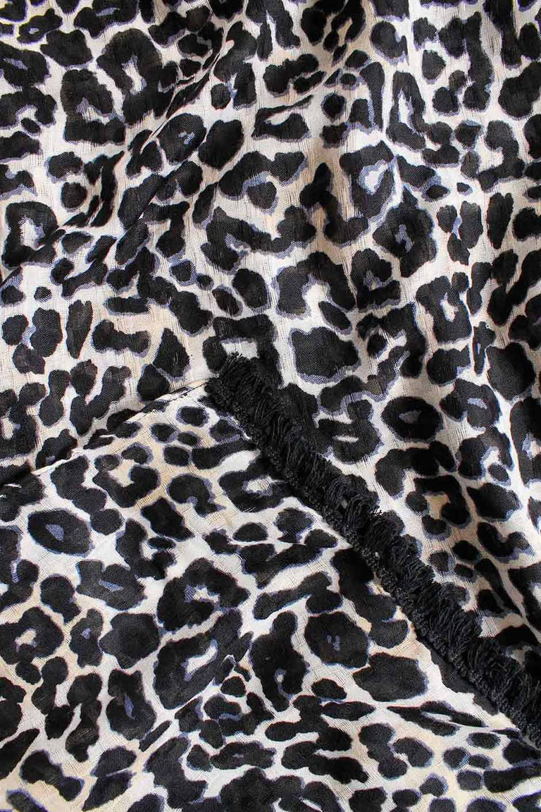 [TEST] Leopard Print Tassel Scarf