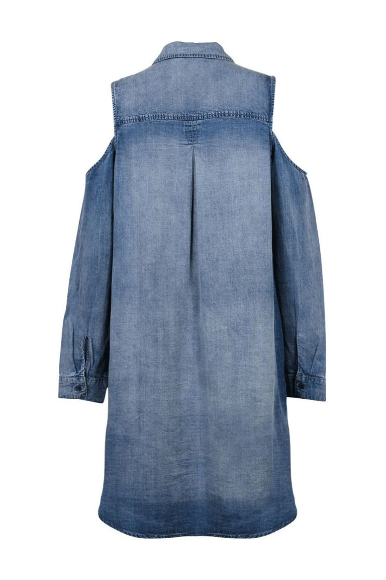 [TEST] Casey Cut Out Chambray Dress
