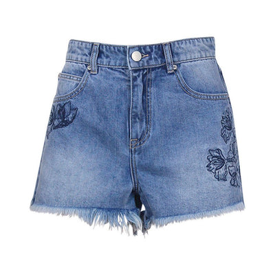 [TEST] Reese Embroidered Denim Short