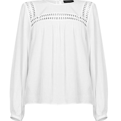 [TEST] Janelle Lace Trim Blouse