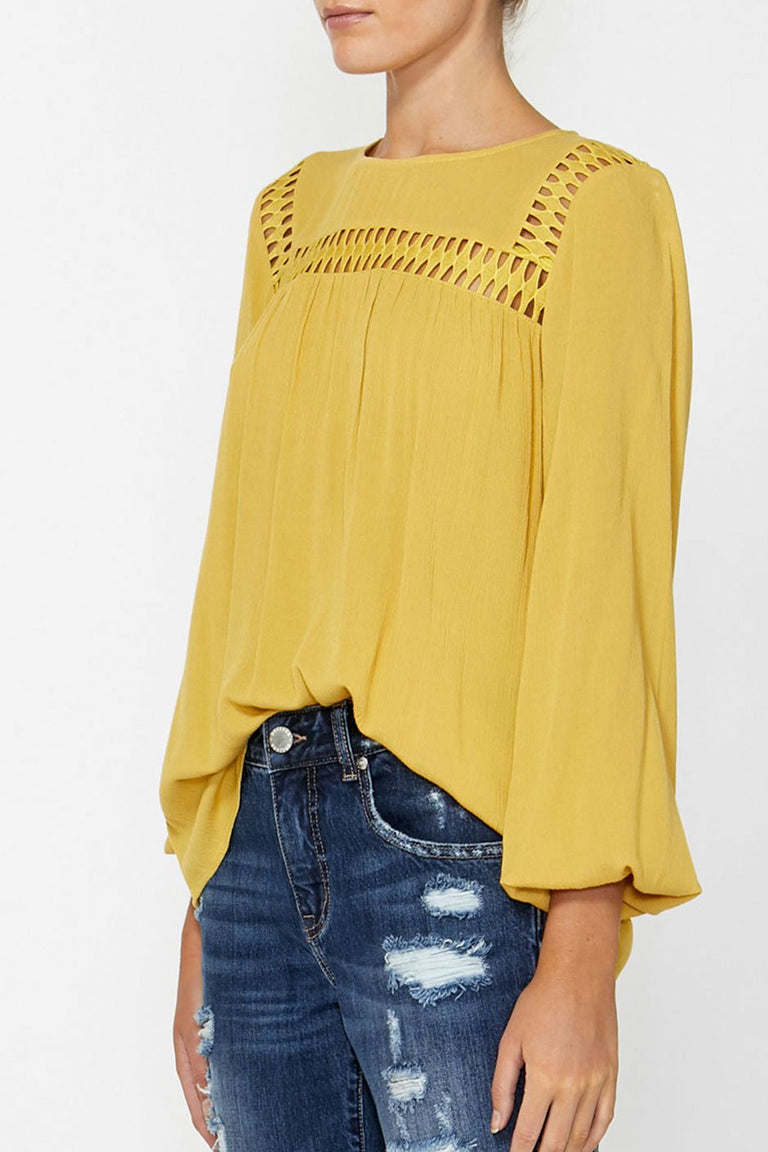 [TEST] Janelle Lace Trim Blouse