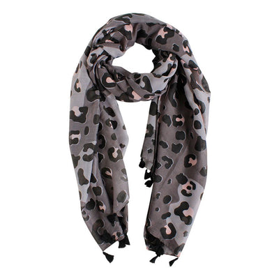 [TEST] Contrast Outline Leopard Scarf