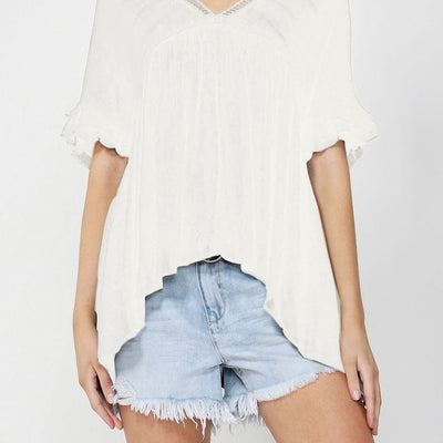 [TEST] Veronica Textured Vneck Blouse