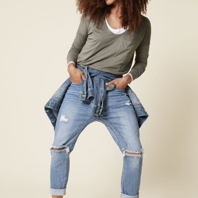 [TEST] Luxe Long Sleeve Boyfriend Tee