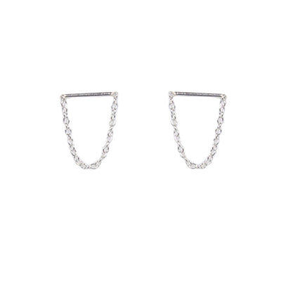 [TEST] Sterling Silver Bar Chain Stud