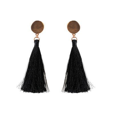 [TEST] Mila Round Disc Tassel Earring