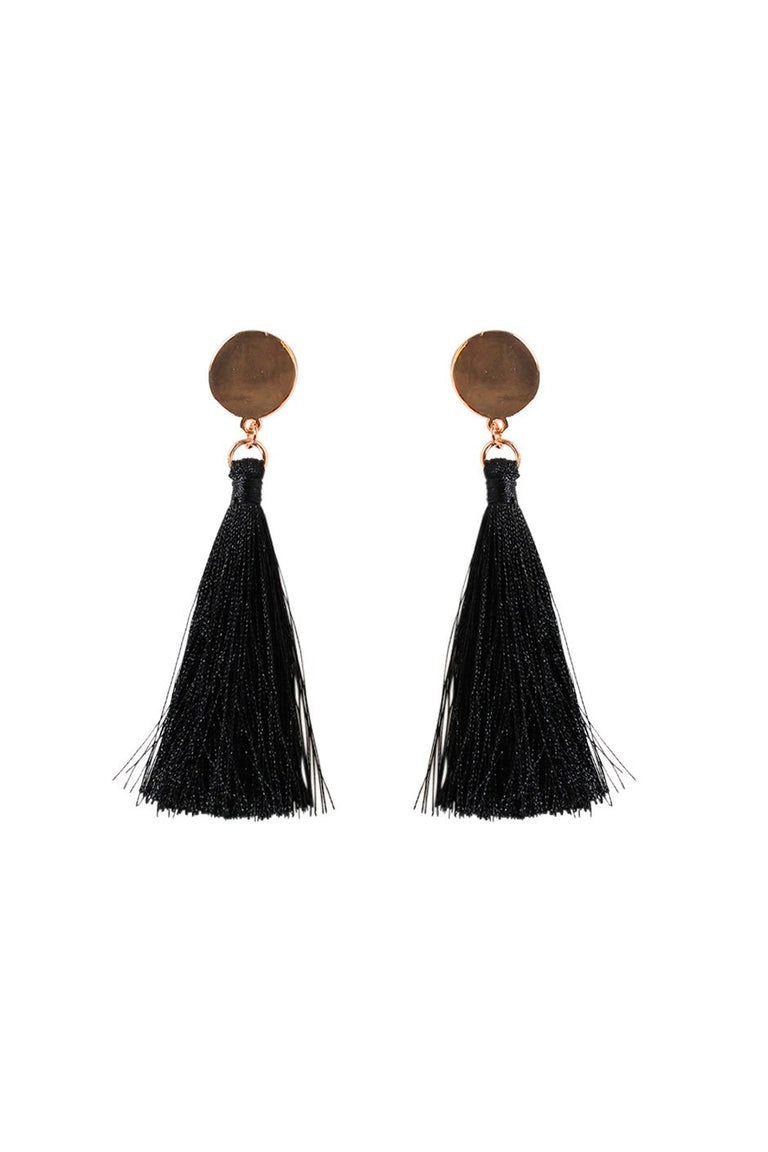 [TEST] Mila Round Disc Tassel Earring