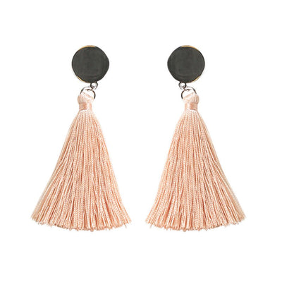 [TEST] Mila Round Disc Tassel Earring