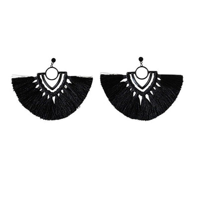 [TEST] Raven Geo Tassel Earring