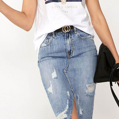 [TEST] Sammy Distressed Pencil Skirt