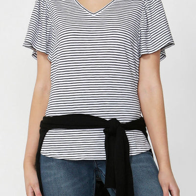 [TEST] Ebony Ruffle Sleeve Tee