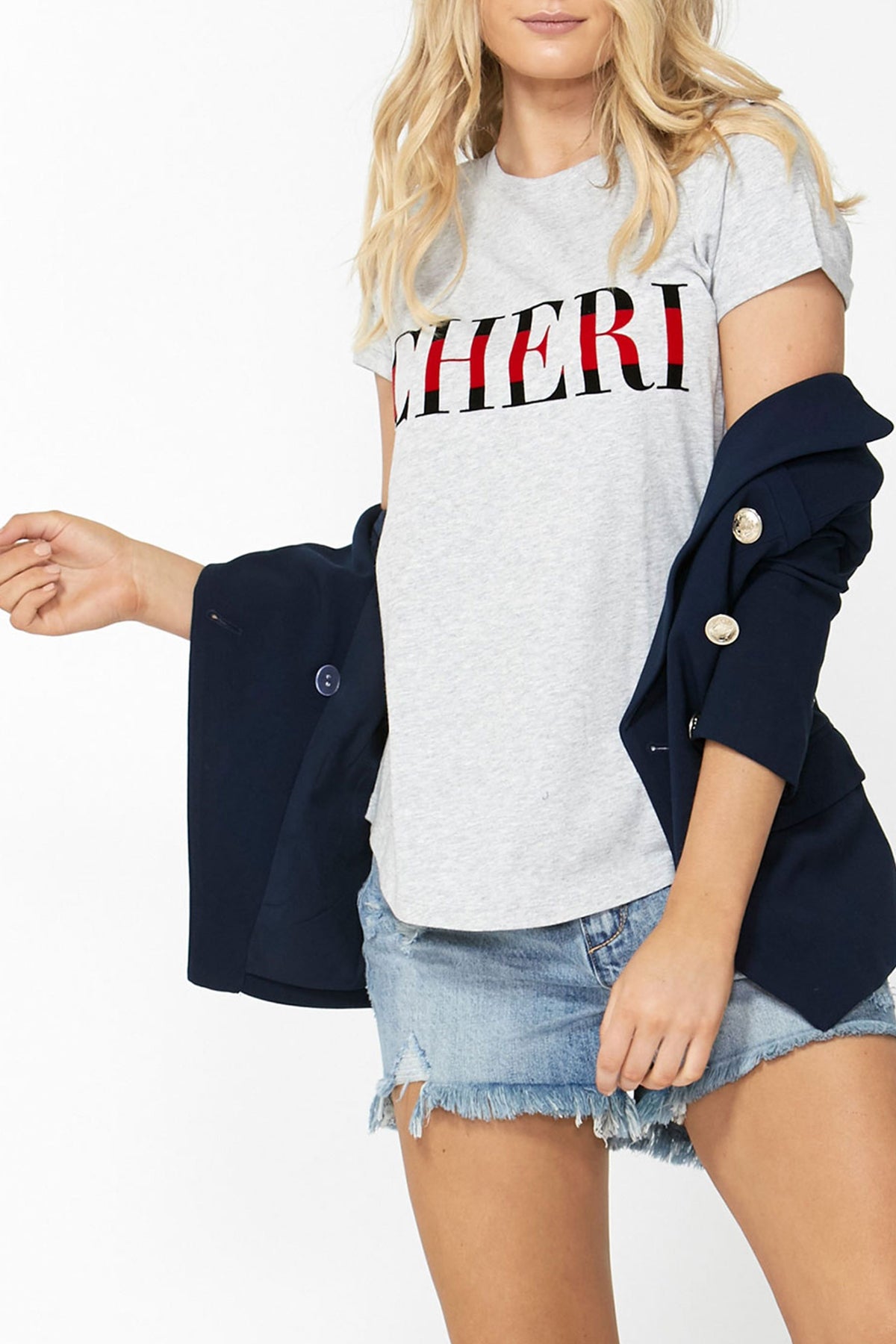 [TEST] Cheri Stripe Text Tee