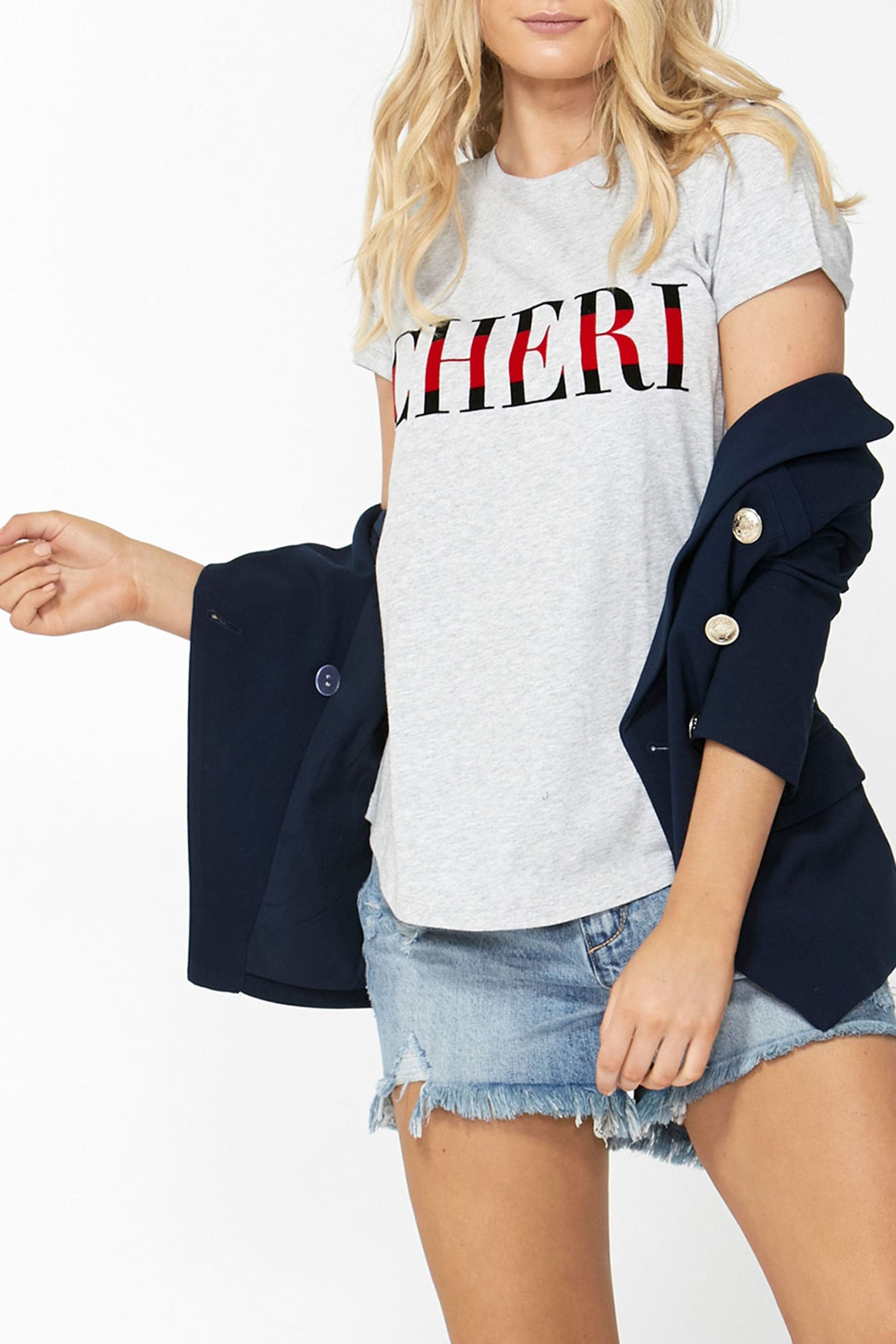 [TEST] Cheri Stripe Text Tee