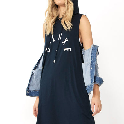 [TEST] Luxe Logo Hooded Dress