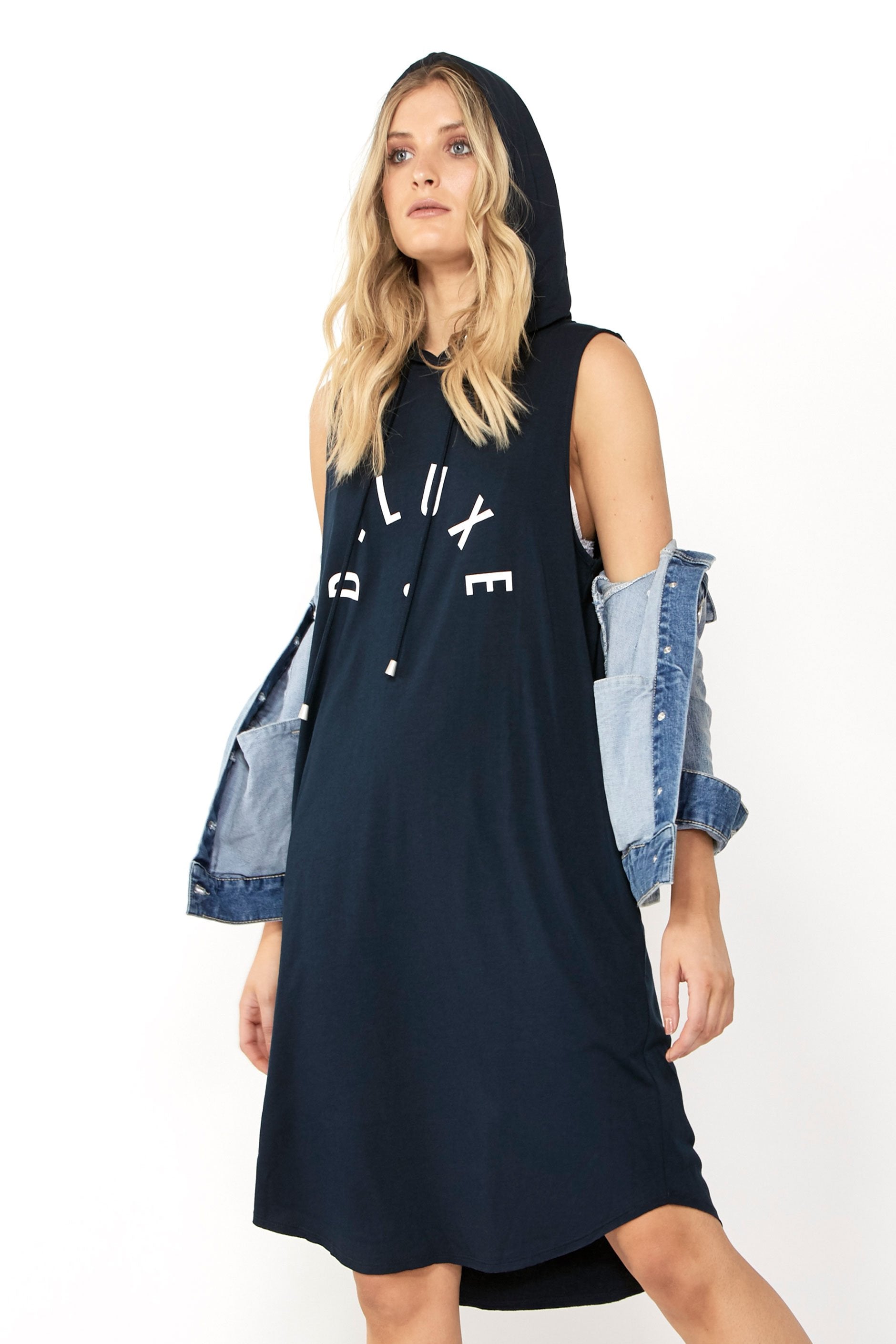 [TEST] Luxe Logo Hooded Dress