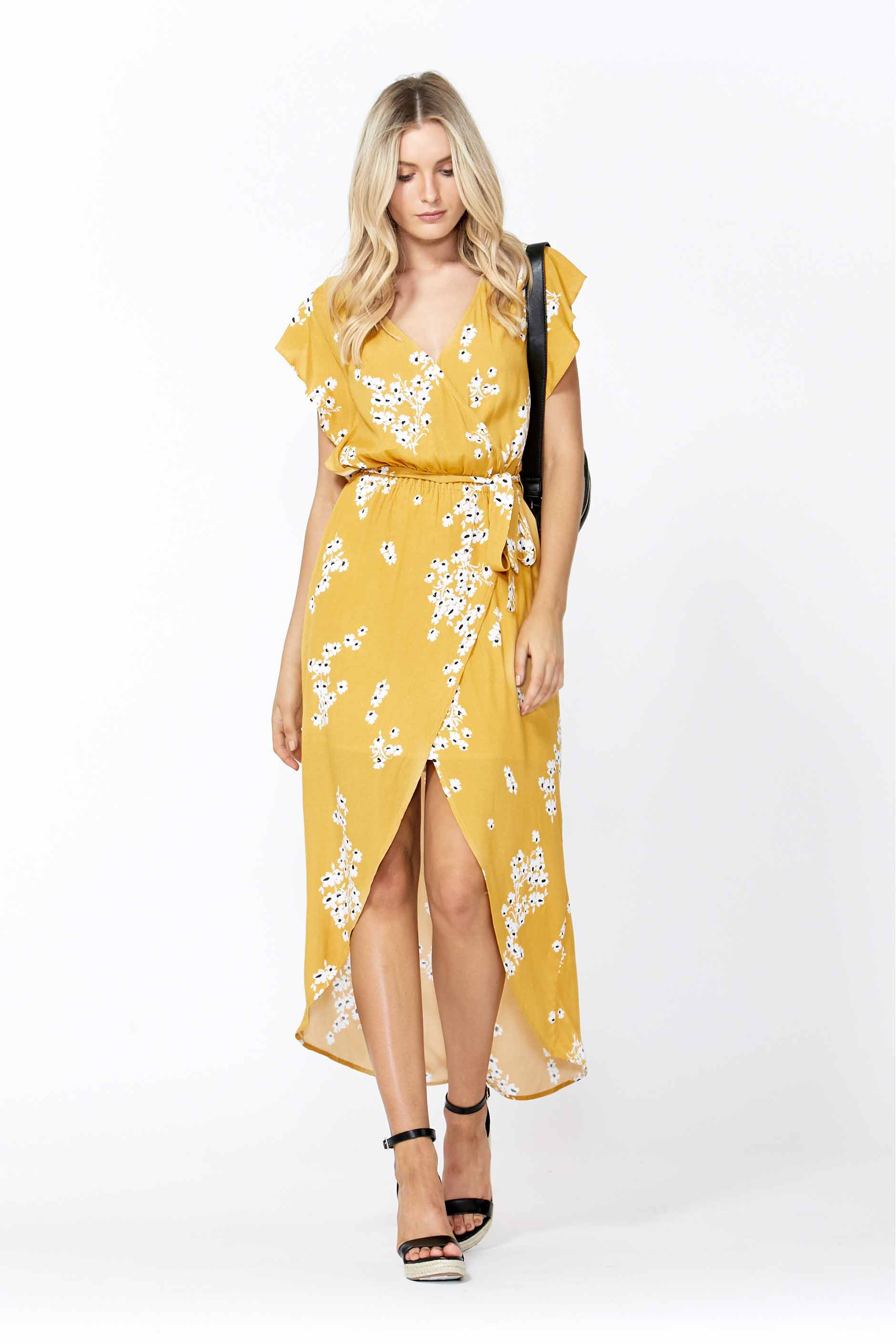 [TEST] Hazel Ruffle Wrap Maxi Dress