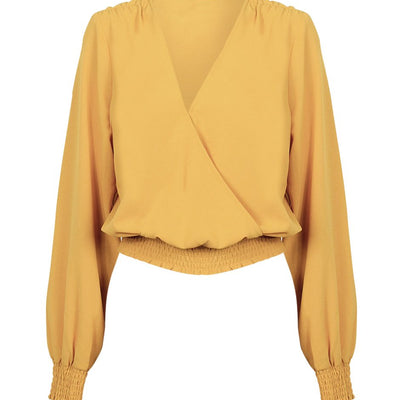 [TEST] Natalie Shirred Wrap Top