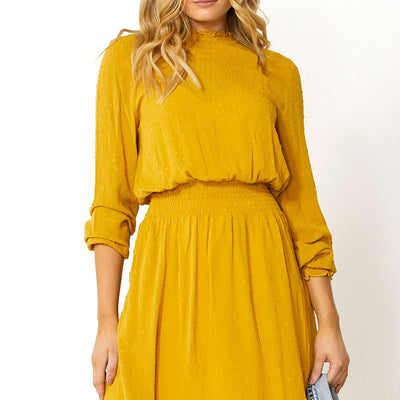 [TEST] Sadie Shirred High Neck Dress
