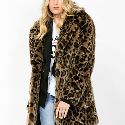 [TEST] Hannah Faux Fur Leopard Coat