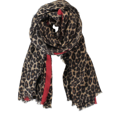 [TEST] Soft Leopard Twin Lines Scarf