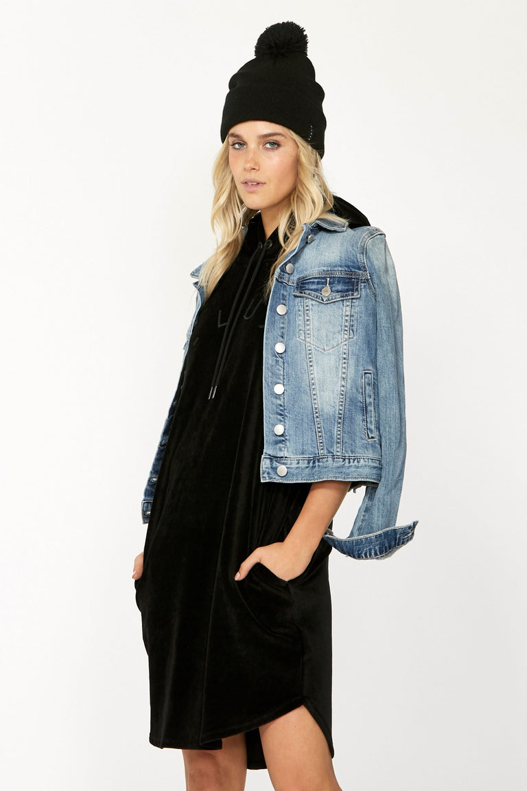 [TEST] Luxe Velour Hooded Dress