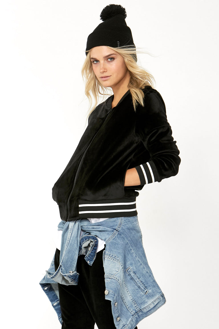 [TEST] Luxe Velour Bomber Jacket