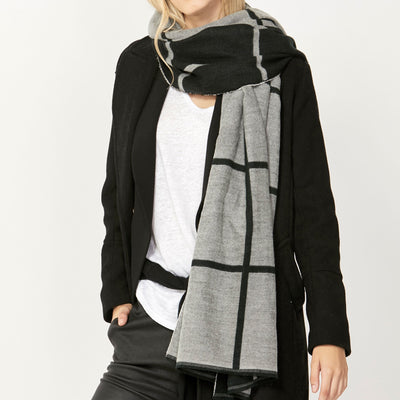 [TEST] Wide Check Two Tone Scarf