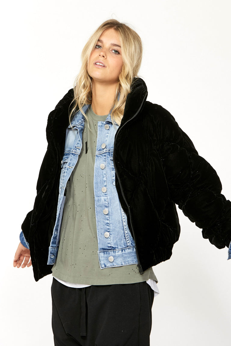 [TEST] Luxe Metallic Velour Puffer