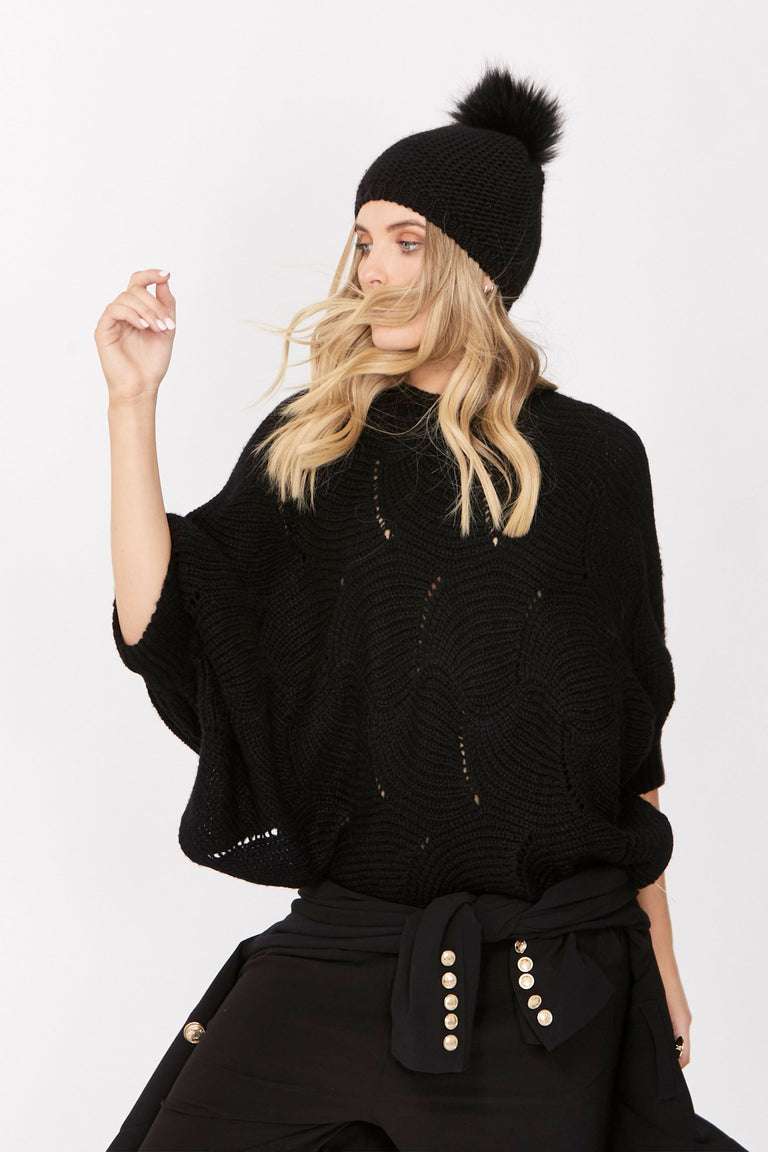 [TEST] Everly Pointelle Poncho Knit