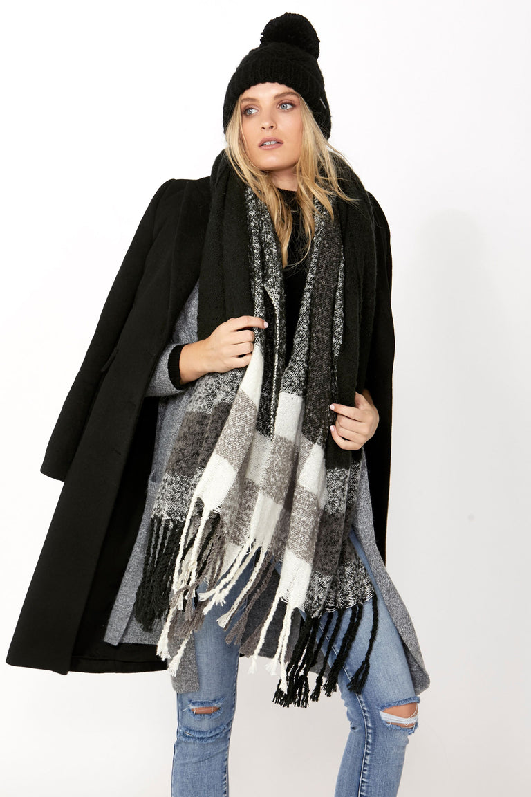 [TEST] Phoebe Check Textured Scarf