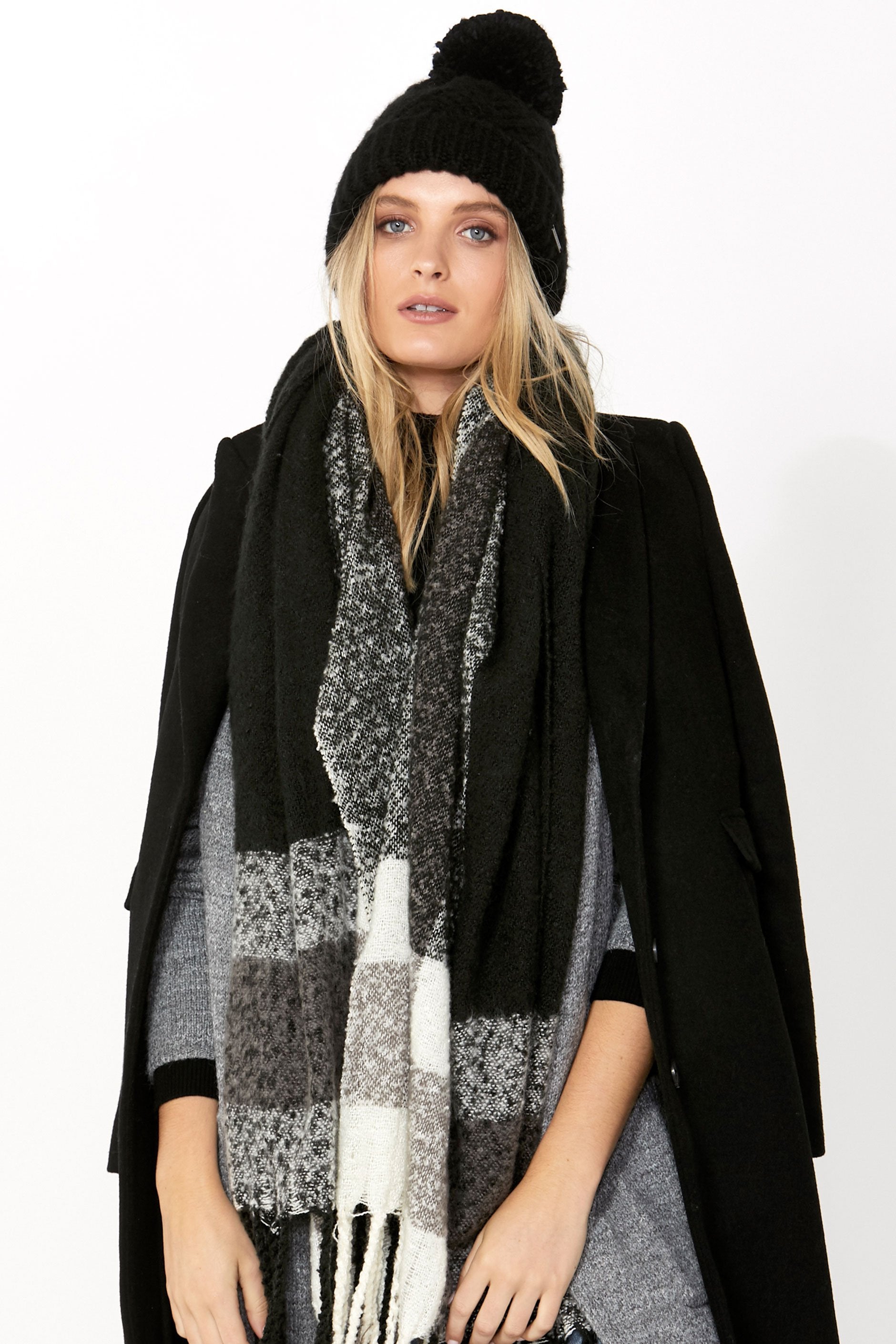 [TEST] Phoebe Check Textured Scarf