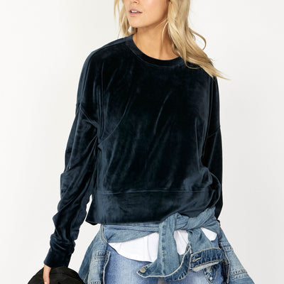 [TEST] Luxe Ruched Velour Sweat