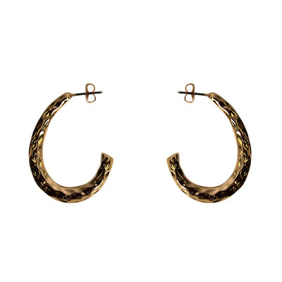 [TEST] Jewel Hammered Oval Earrings