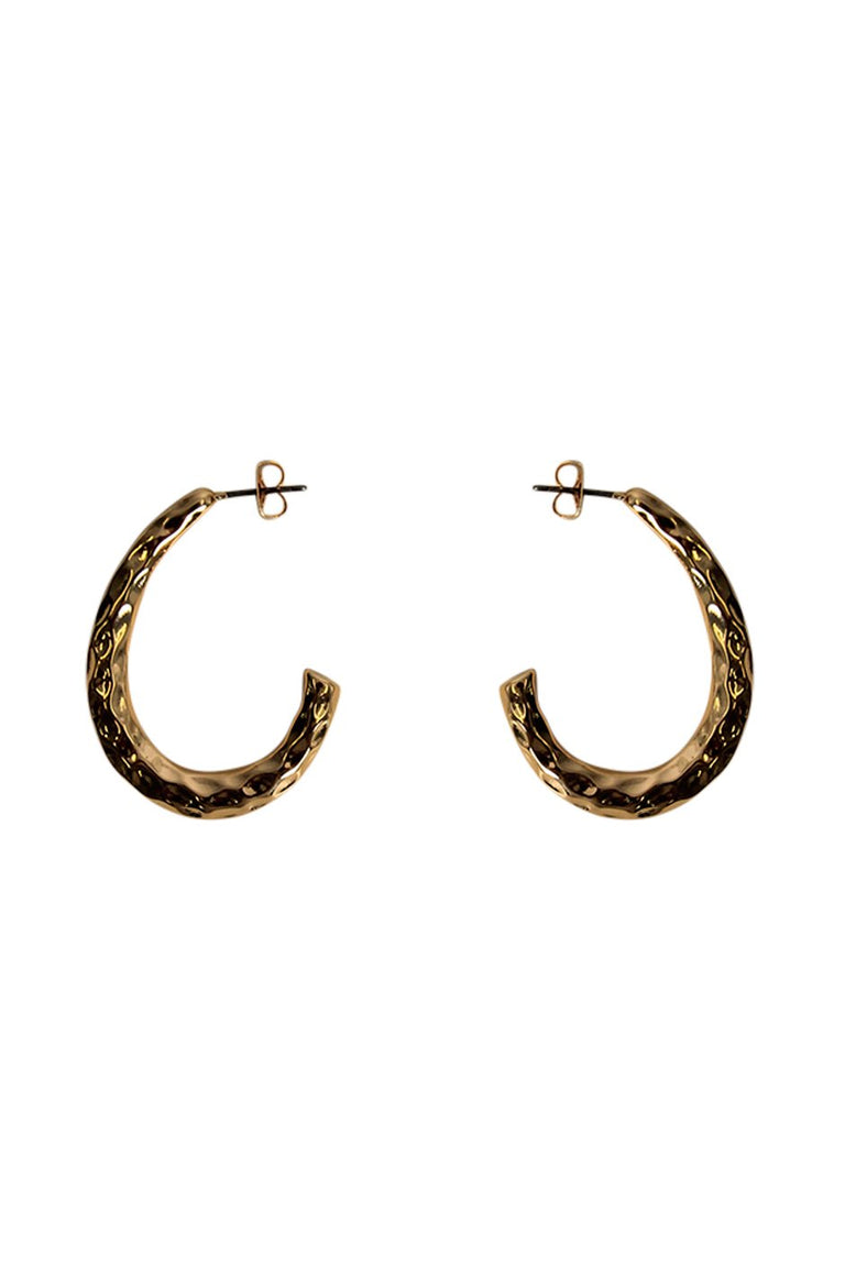 [TEST] Jewel Hammered Oval Earrings