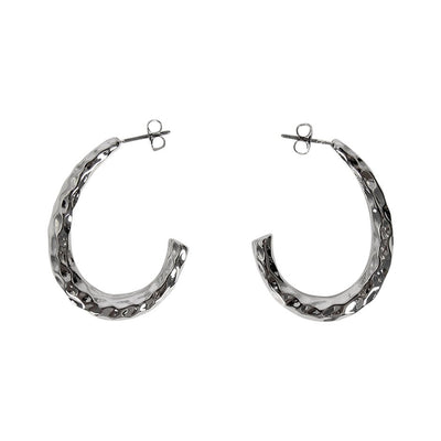 [TEST] Jewel Hammered Oval Earrings