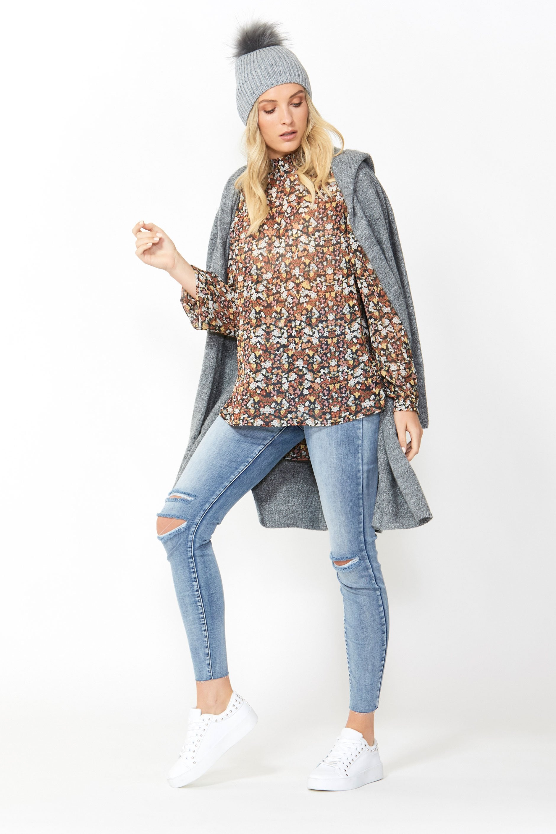 [TEST] Nicki Shirred Neck Blouse
