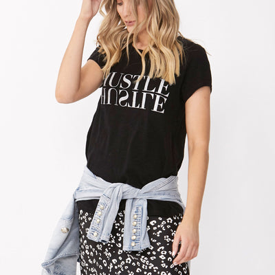 [TEST] Hustle Glitter Text Tee