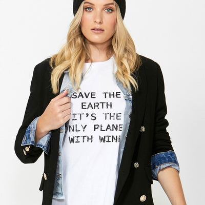 [TEST] Save the Earth Text Tee