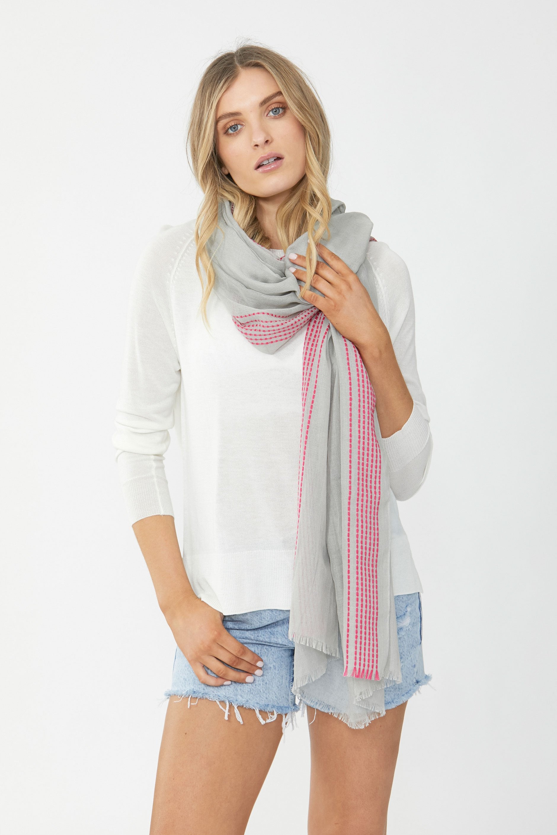 [TEST] Neon Border Light Weight Scarf