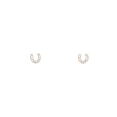 [TEST] Stone Set Horseshoe Studs