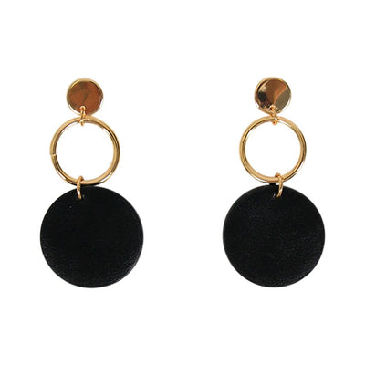 [TEST] Olivia Circle PU Earrings