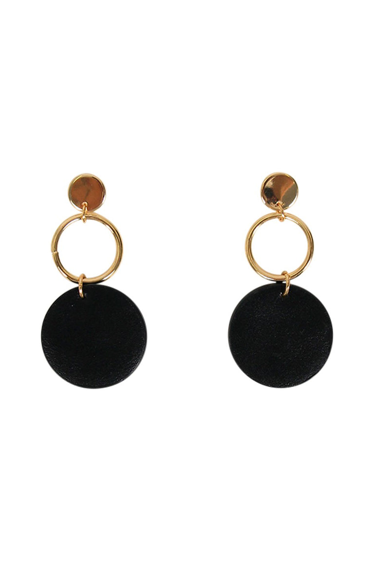 [TEST] Olivia Circle PU Earrings